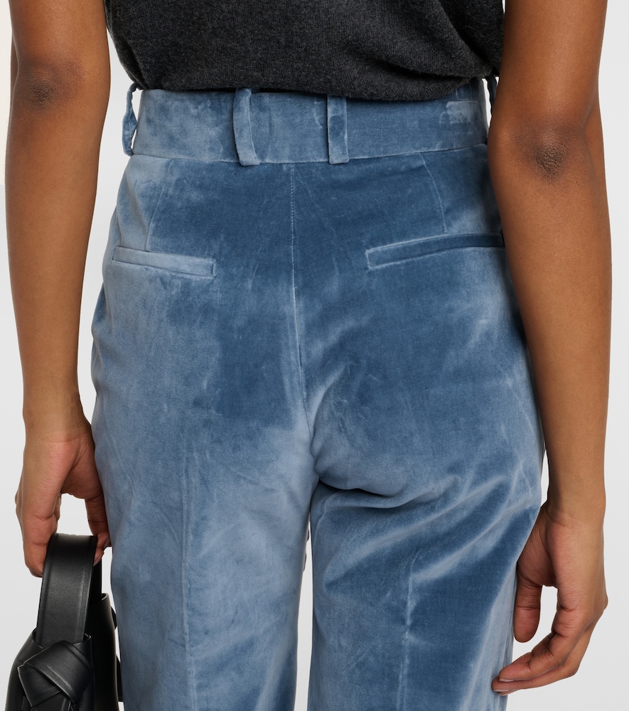 The Slim Stacked velvet pants
