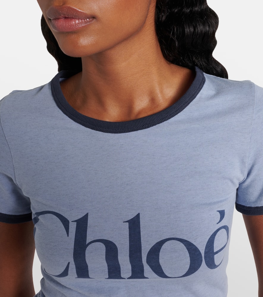 Chloé Logo cotton-blend jersey T-shirt