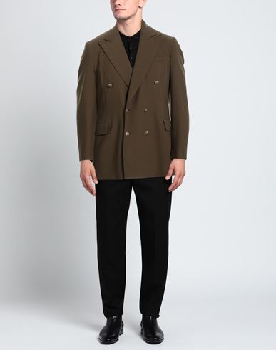 Man Blazer Military green Size 38 Polyester, Virgin Wool, Elastane