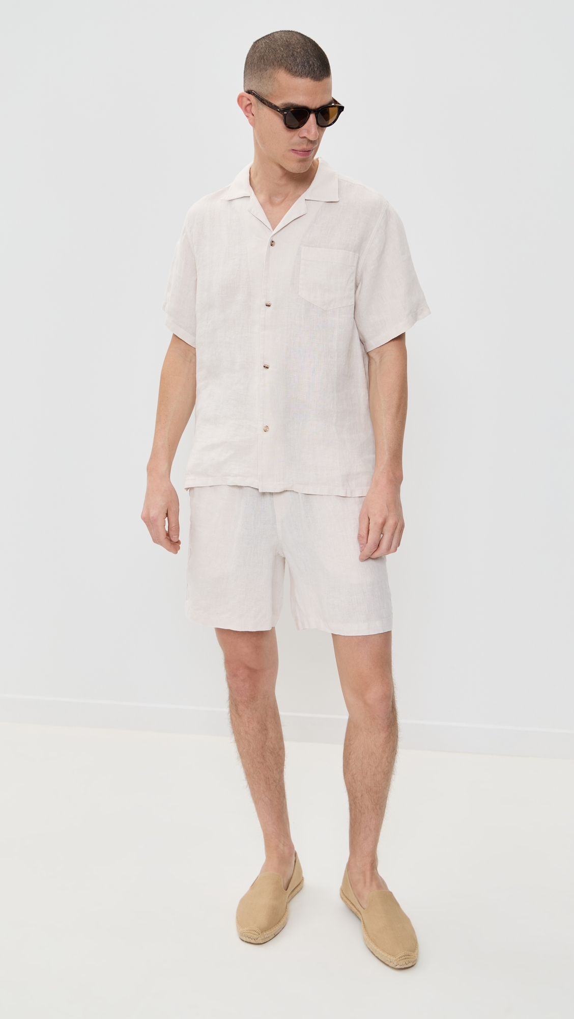 Bather Pearl Linen Shirt White
