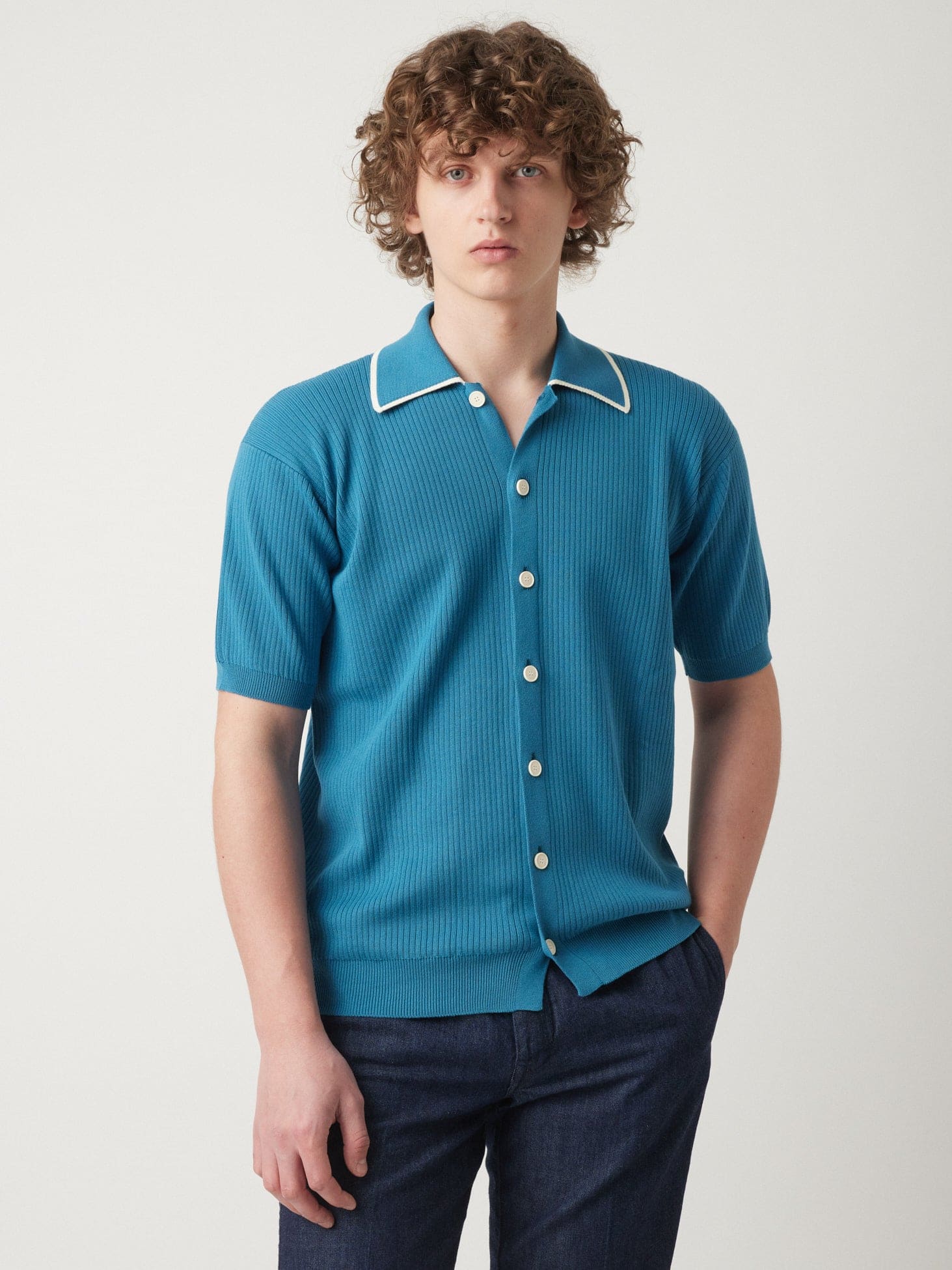 Aagar Cotton Terry Shirt With Short Sleeves
