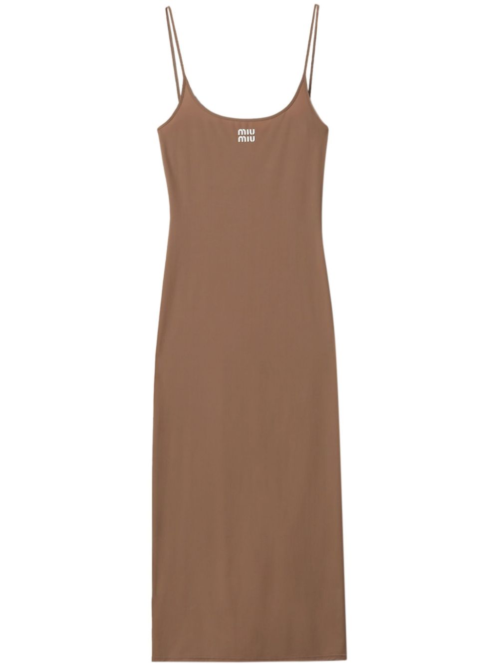 Logo-print jersey midi dress - Brown