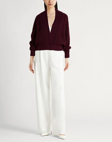 Woman Cardigan Burgundy Size 6 Wool