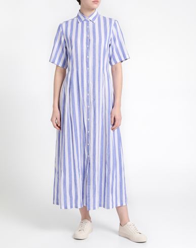 Woman Maxi dress Light blue Size L Linen, Cotton