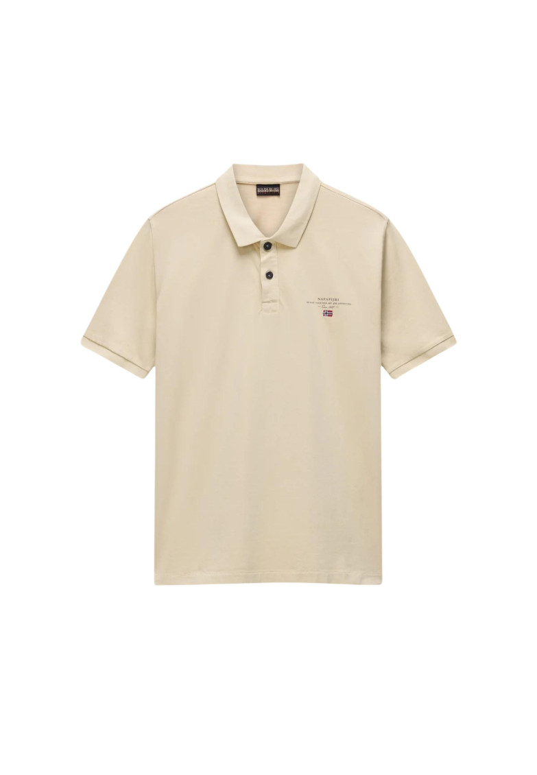 Natural None Solid Shirt Collar Polo