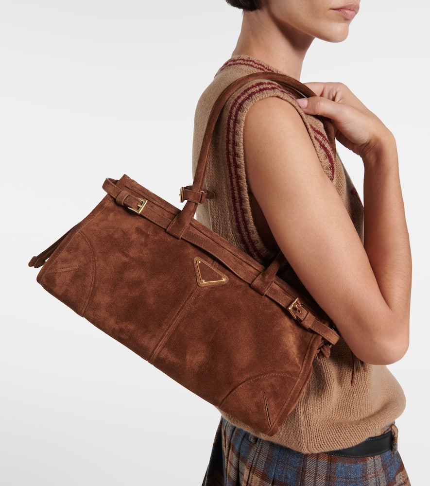 Medium suede tote bag