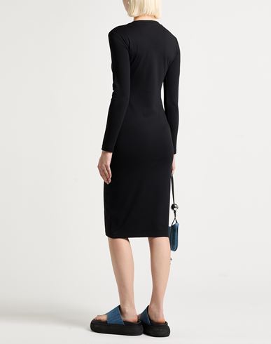 Woman Midi dress Black Size S Cotton