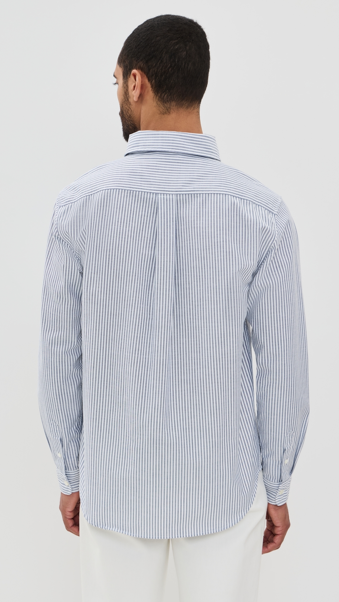Knickerbocker Beefy Cotton Oxford Shirt Navy Stripe