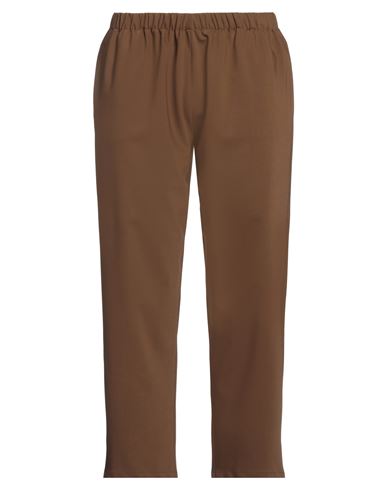 Woman Pants Brown Size 8 Virgin Wool, Elastane