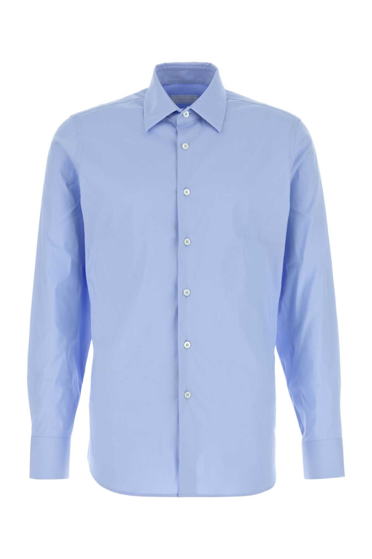 Light Blue Stretch Poplin Shirt