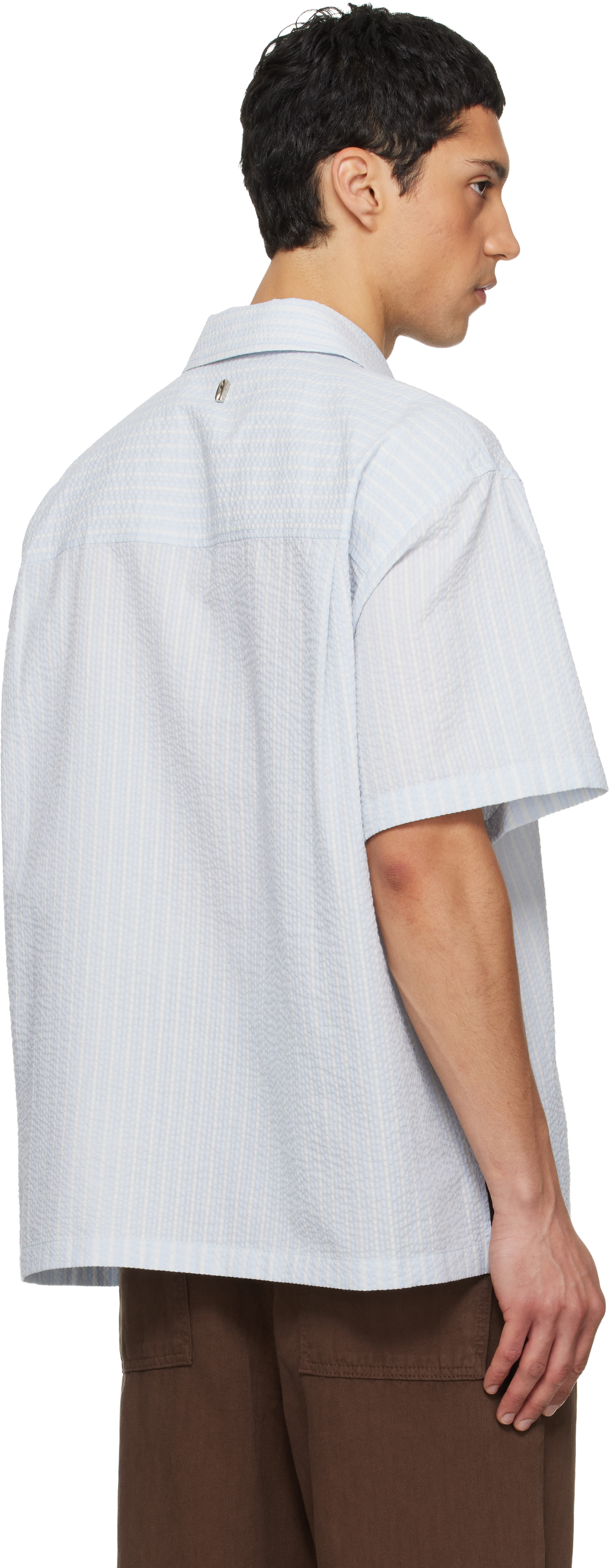 Blue Pullover Seersucker Shirt