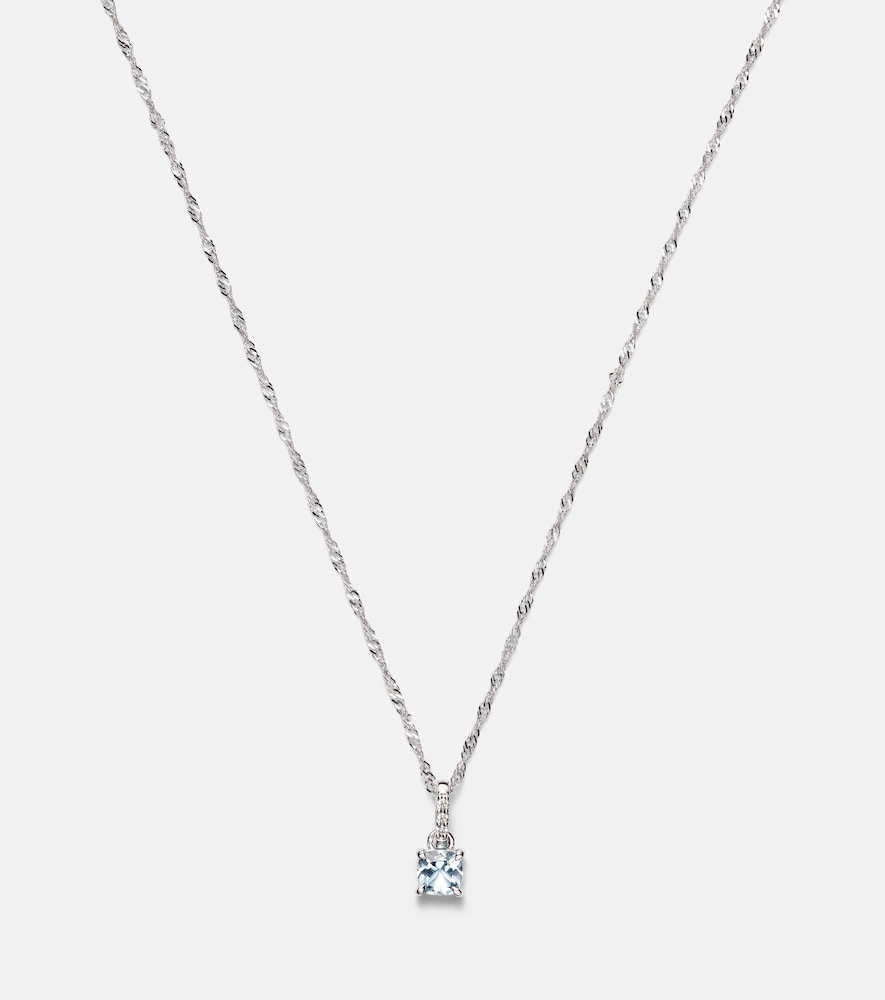 Le Bleu 14kt white gold necklace with diamonds and aquamarine