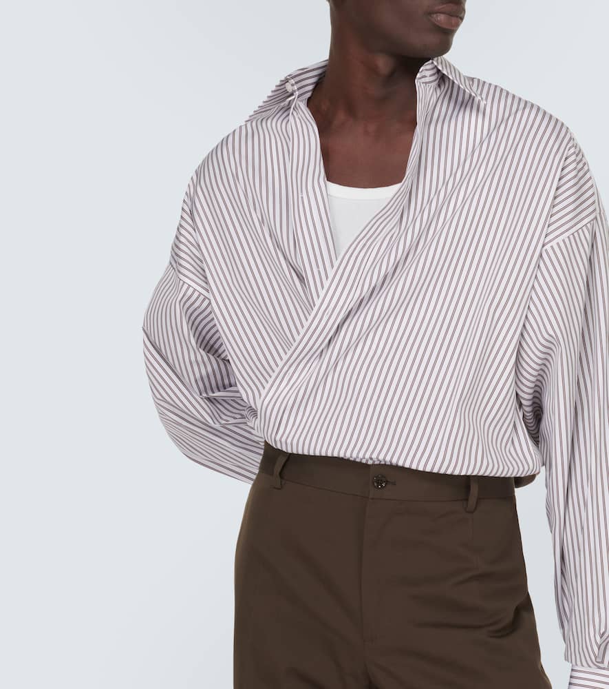 Striped cotton poplin shirt