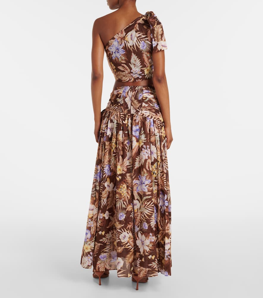 Coco floral one-shoulder cotton top