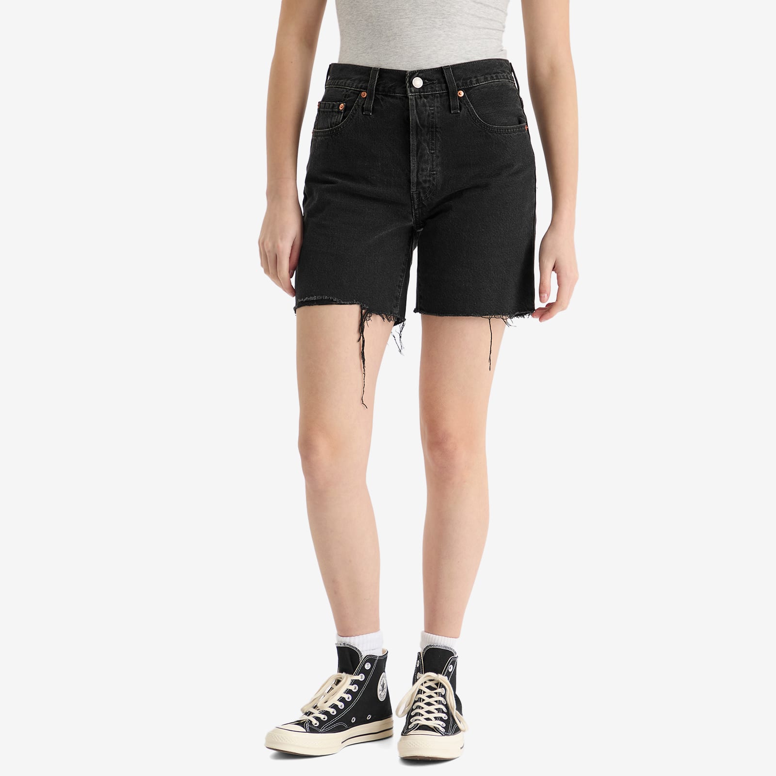 Women's 501 Mid Thigh Shorts in Lunar Black