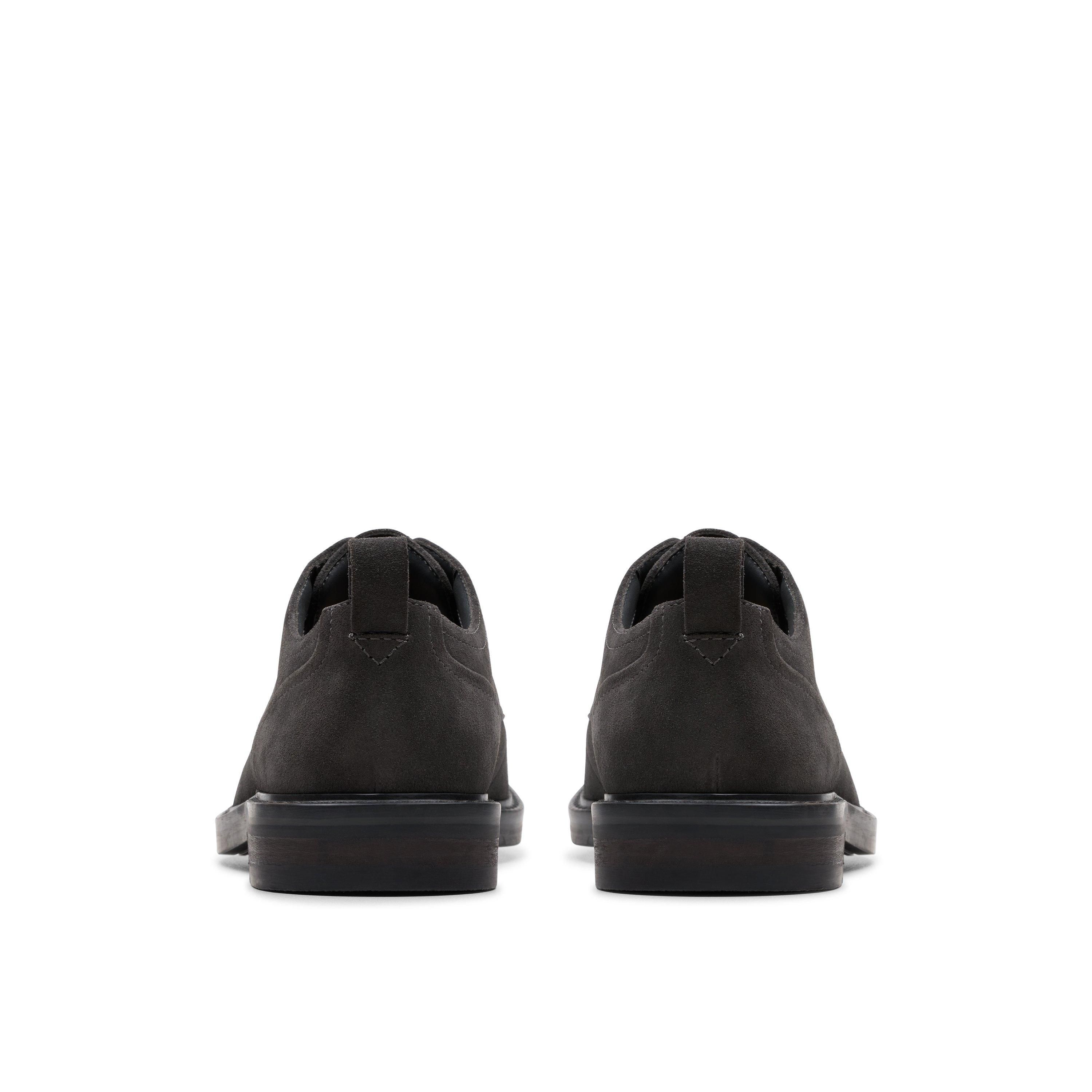 Clarks Aldwin Lace Dark Grey Suede Oxford Shoe