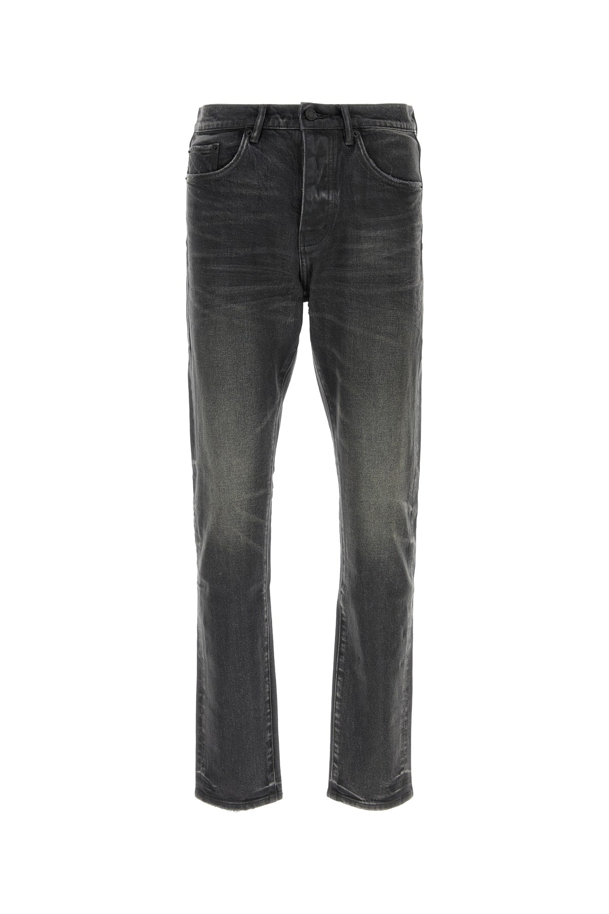 Straight-Leg Denim Jeans — Black