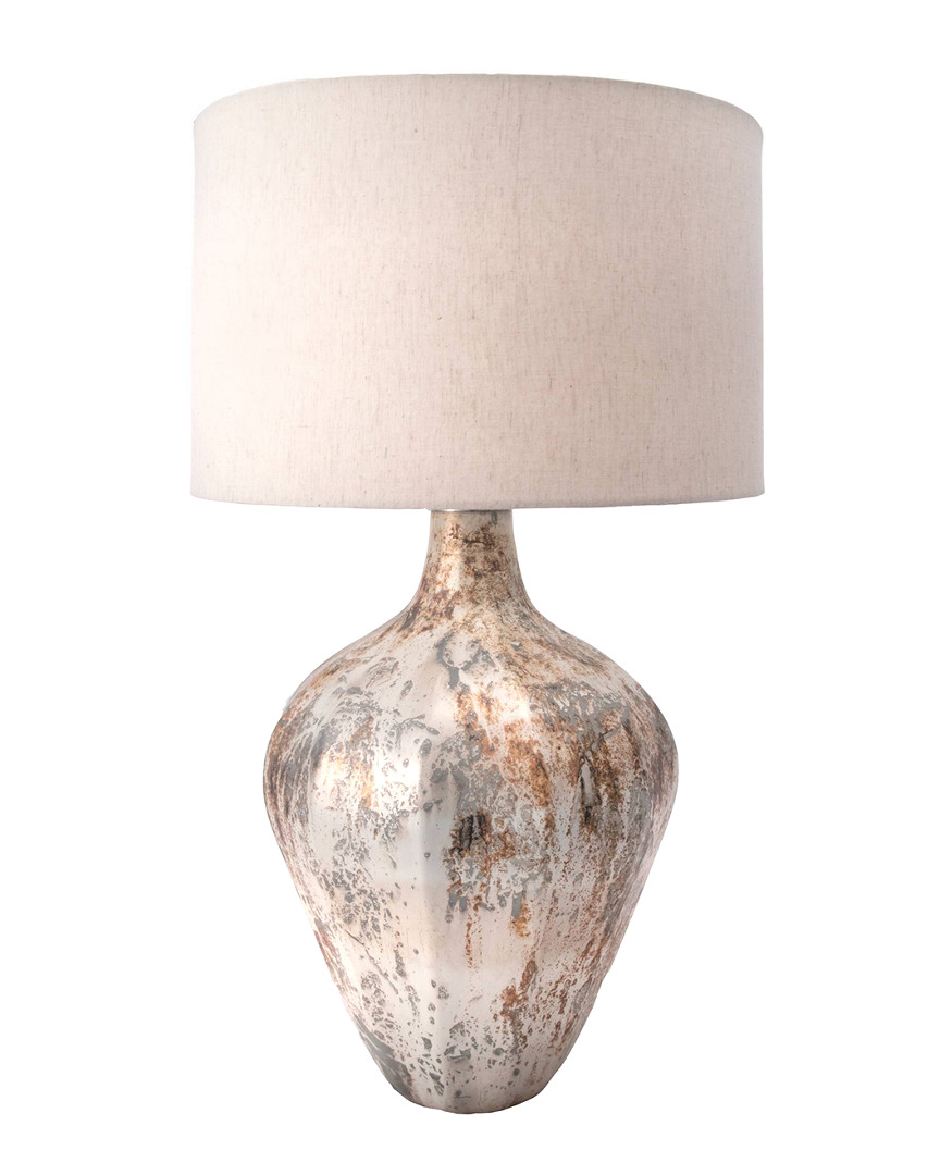 30in Kiyana Glass Vase Cotton Shade Table Lamp