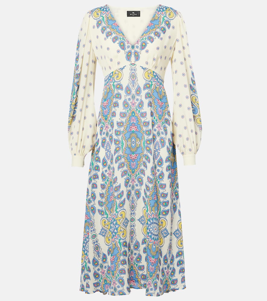 Paisley crêpe de chine midi dress