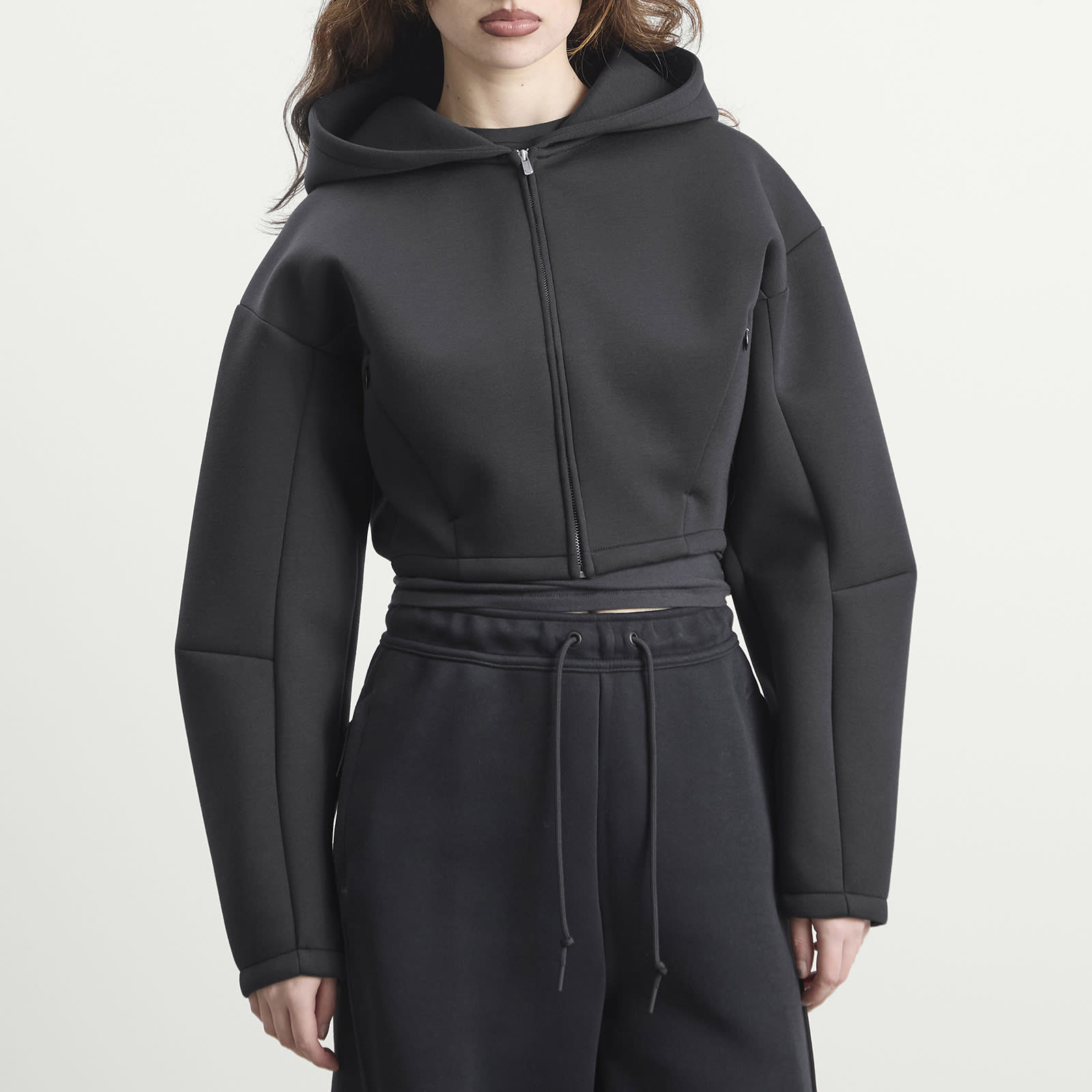Women's Fleece Hoodie in Black/Anthracite