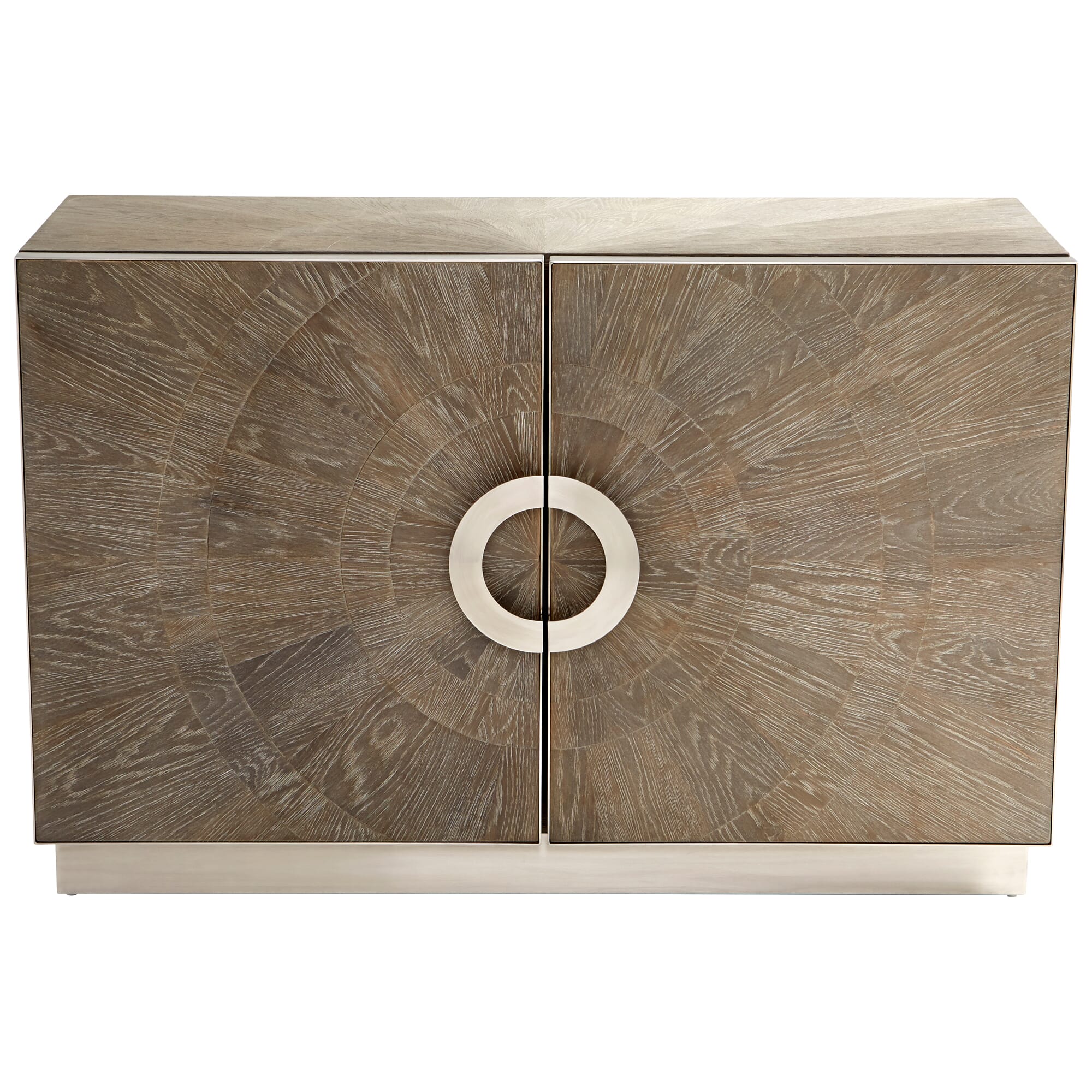 Weathered Oak And Stainless Steel Cabinet