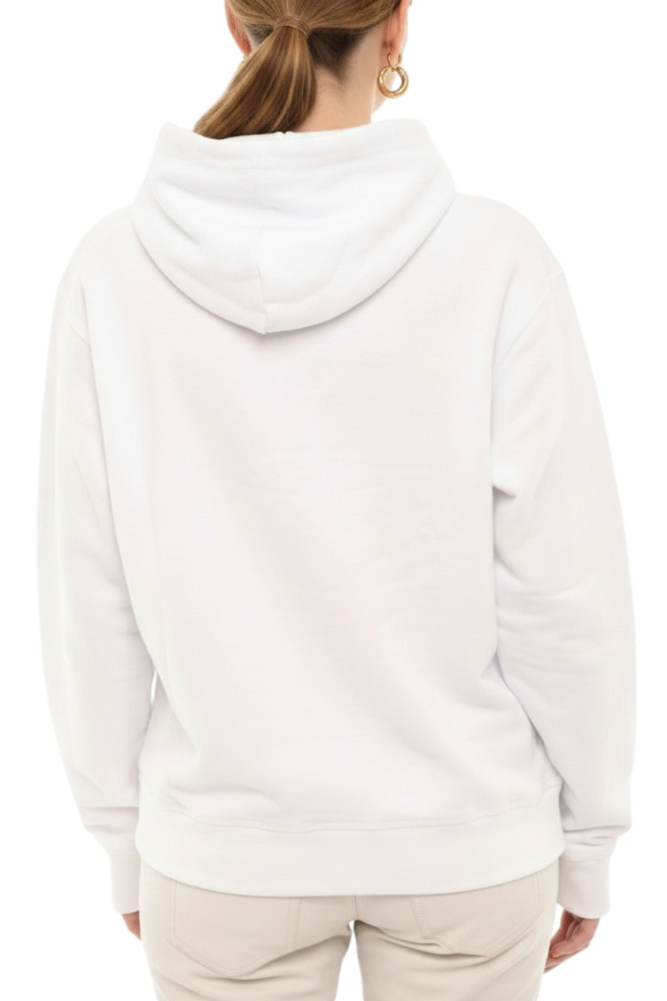 White Graphic Hood Hoodie