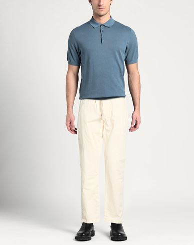 Man Pants Cream Size 34 Cotton, Linen, Elastane