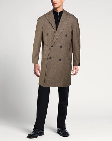 Man Coat Taupe Size 36 Polyester