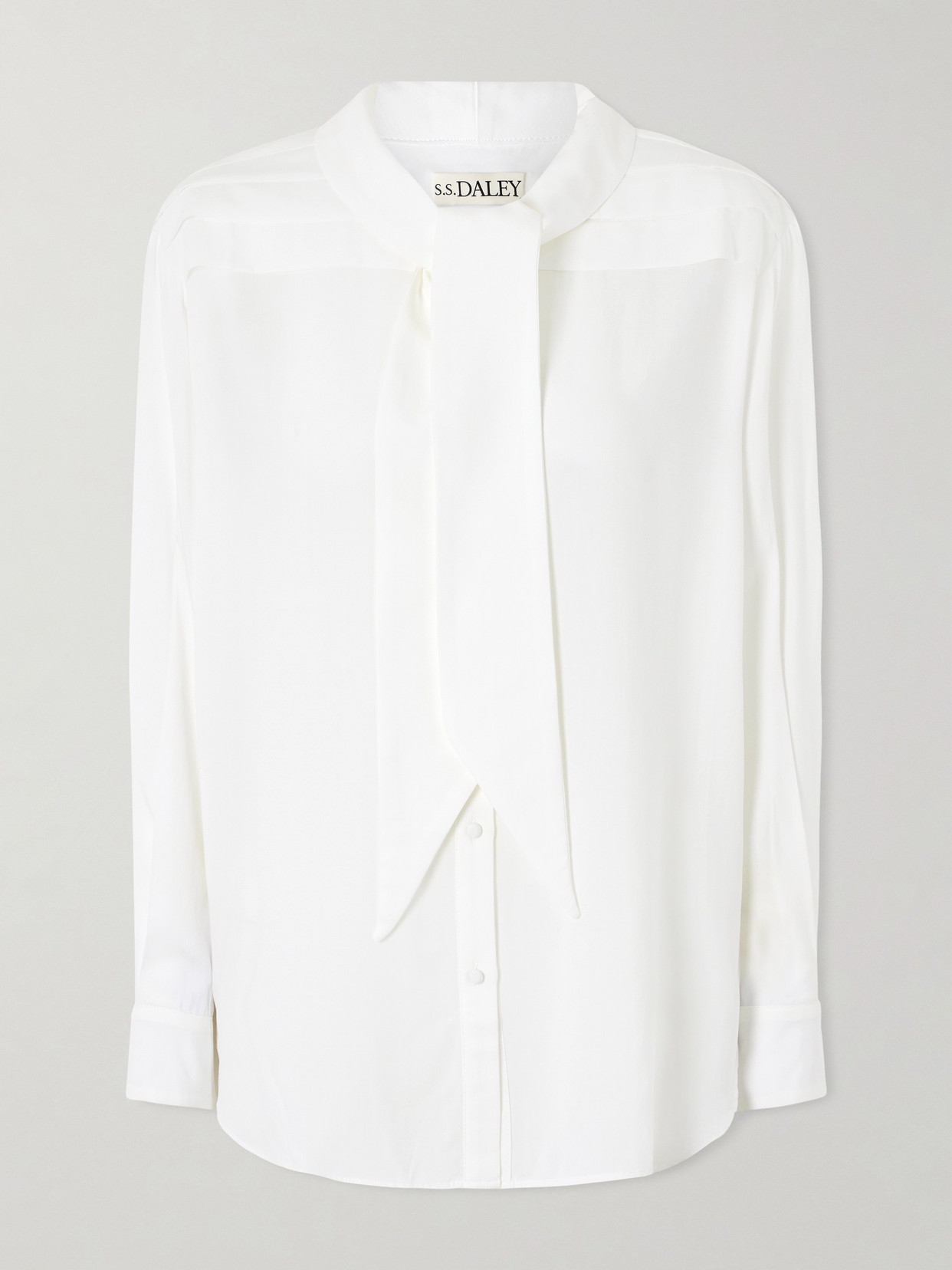 S. S. Daley - Elspeth Pussy-bow Silk Shirt - Ecru