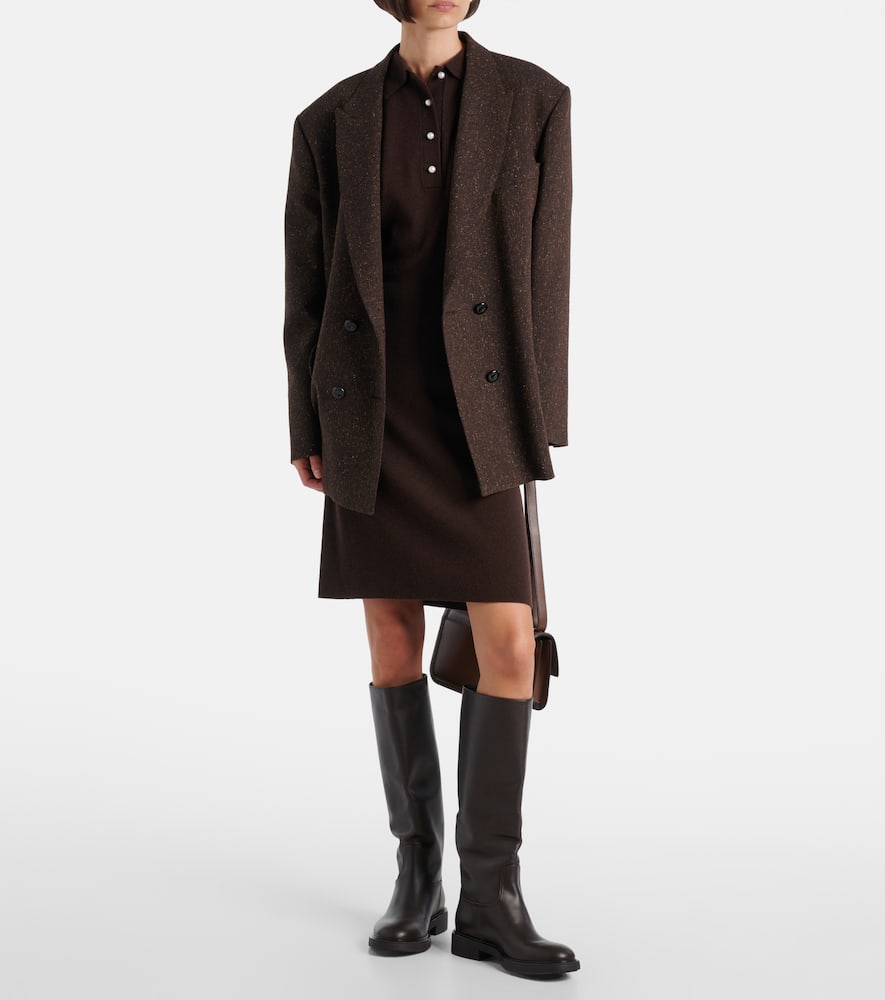 Knitted wool and cashmere polo dress