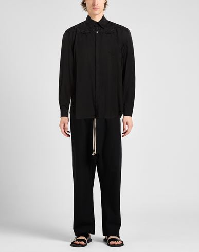 Man Shirt Black Size 4 Cotton, Rayon