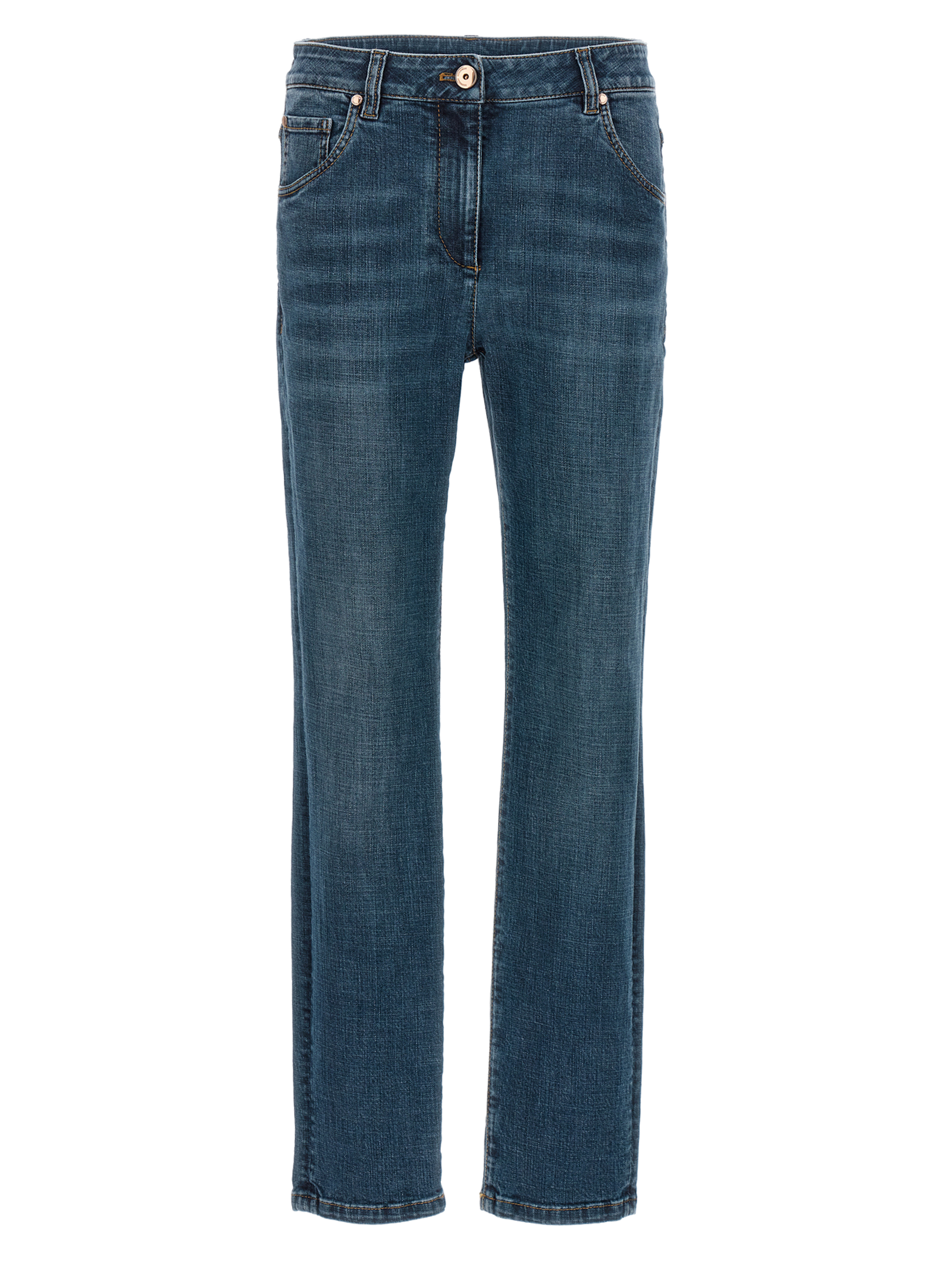 Stretch Cotton Jeans — Blue