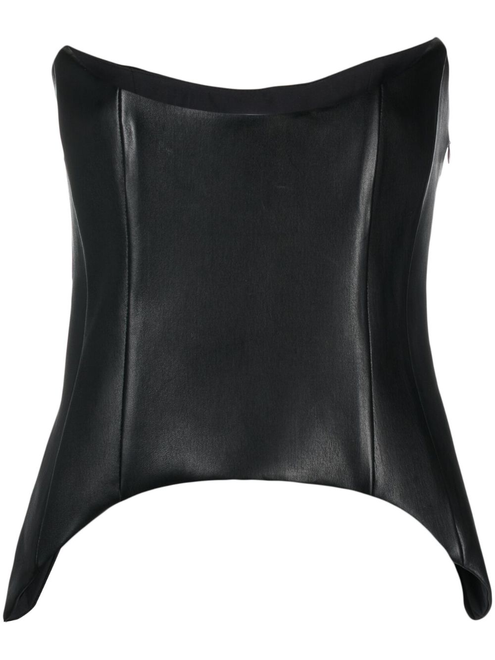 Leather bustier top - Black