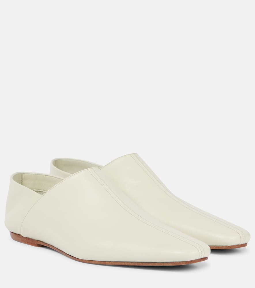 Leather slip-on shoes
