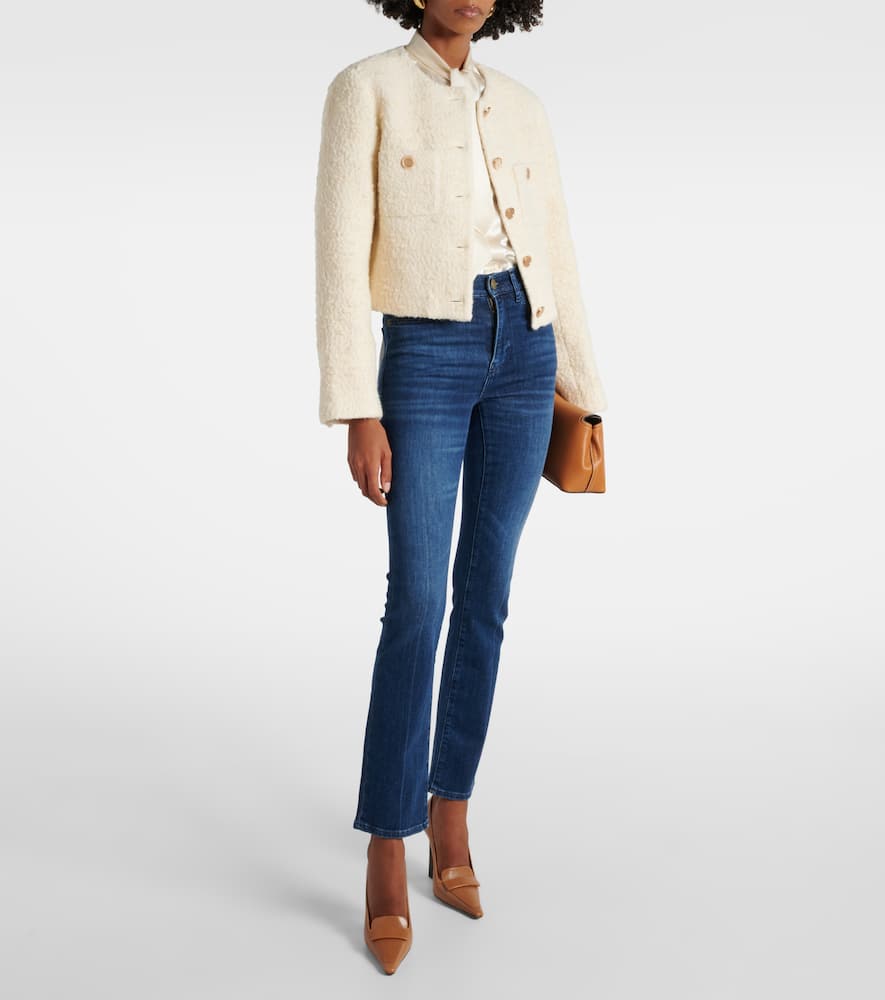 Cropped cotton and wool jacket