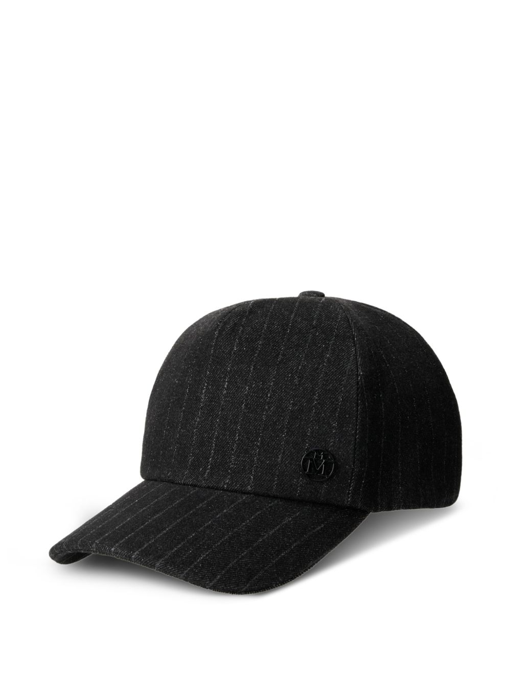 Pinstriped logo-plaque cap - Black