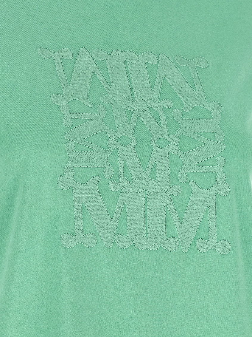 Green Embroidered Crew Neck T-Shirt