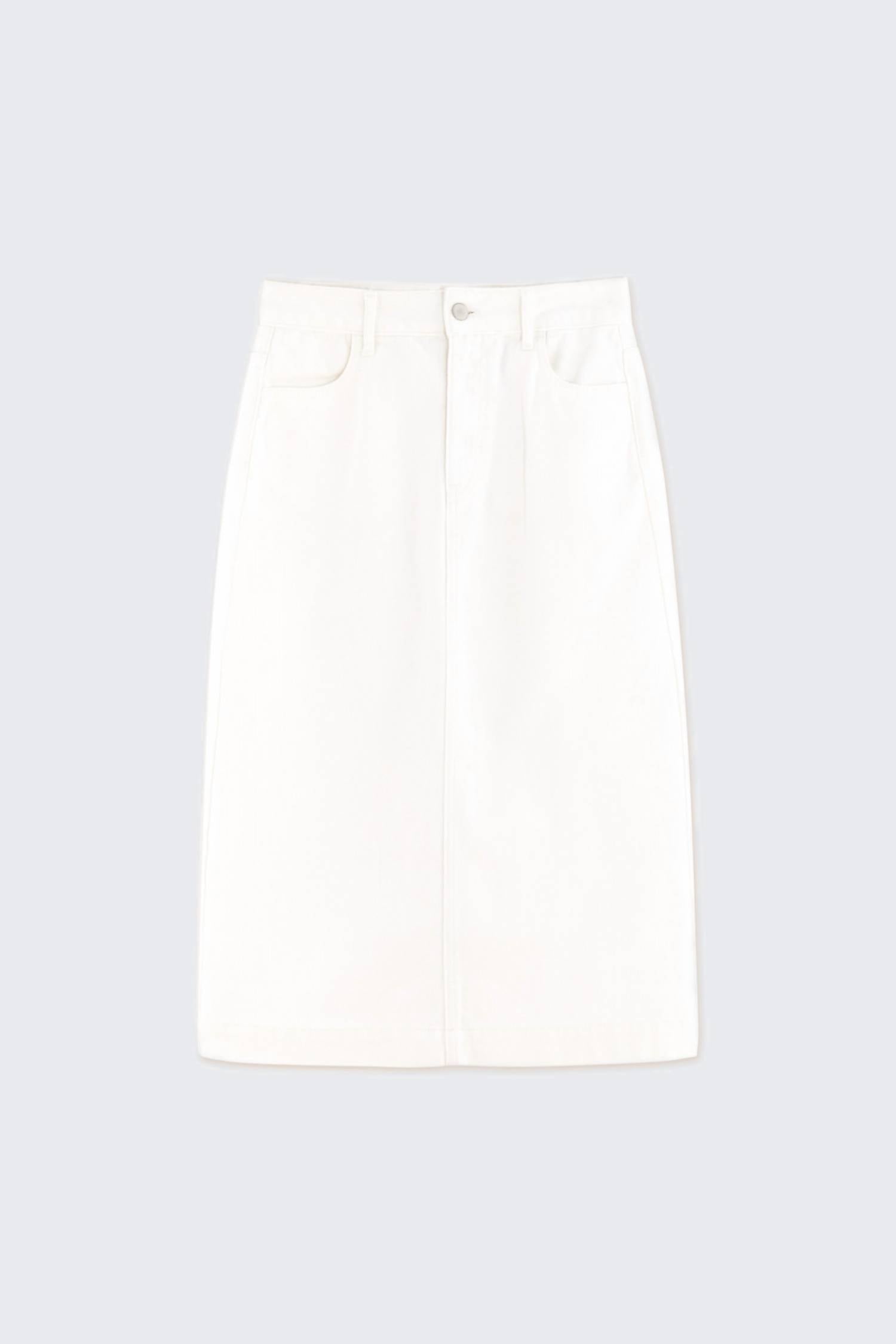 Women's Midi Denim Skirt In Agnes Off-White