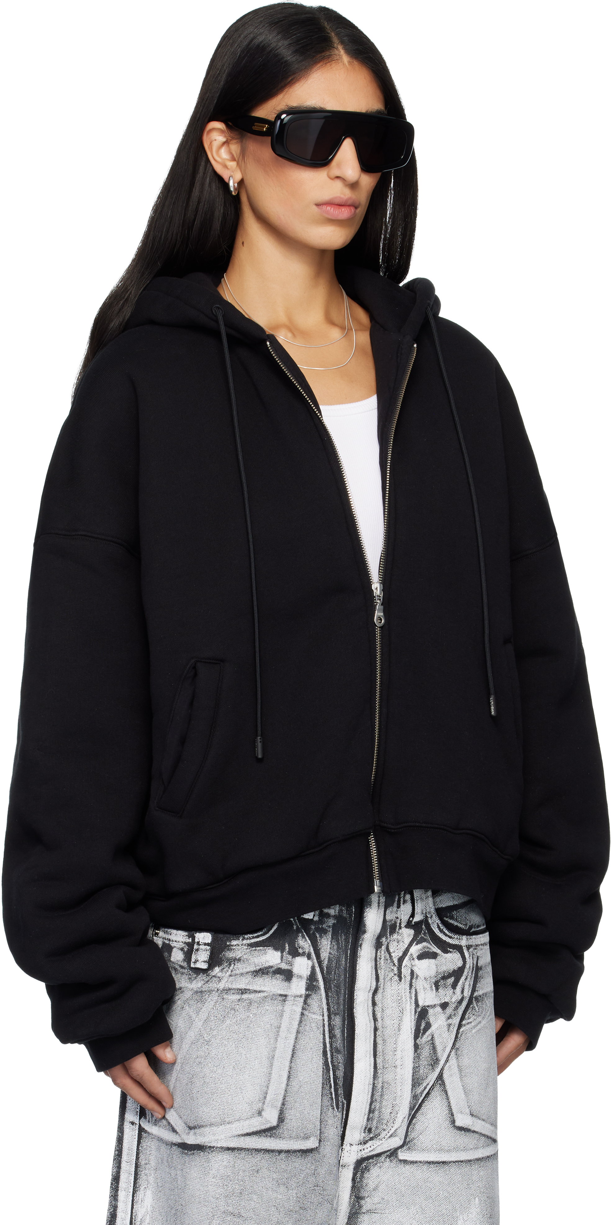 SSENSE Exclusive Black Wadded Hoodie