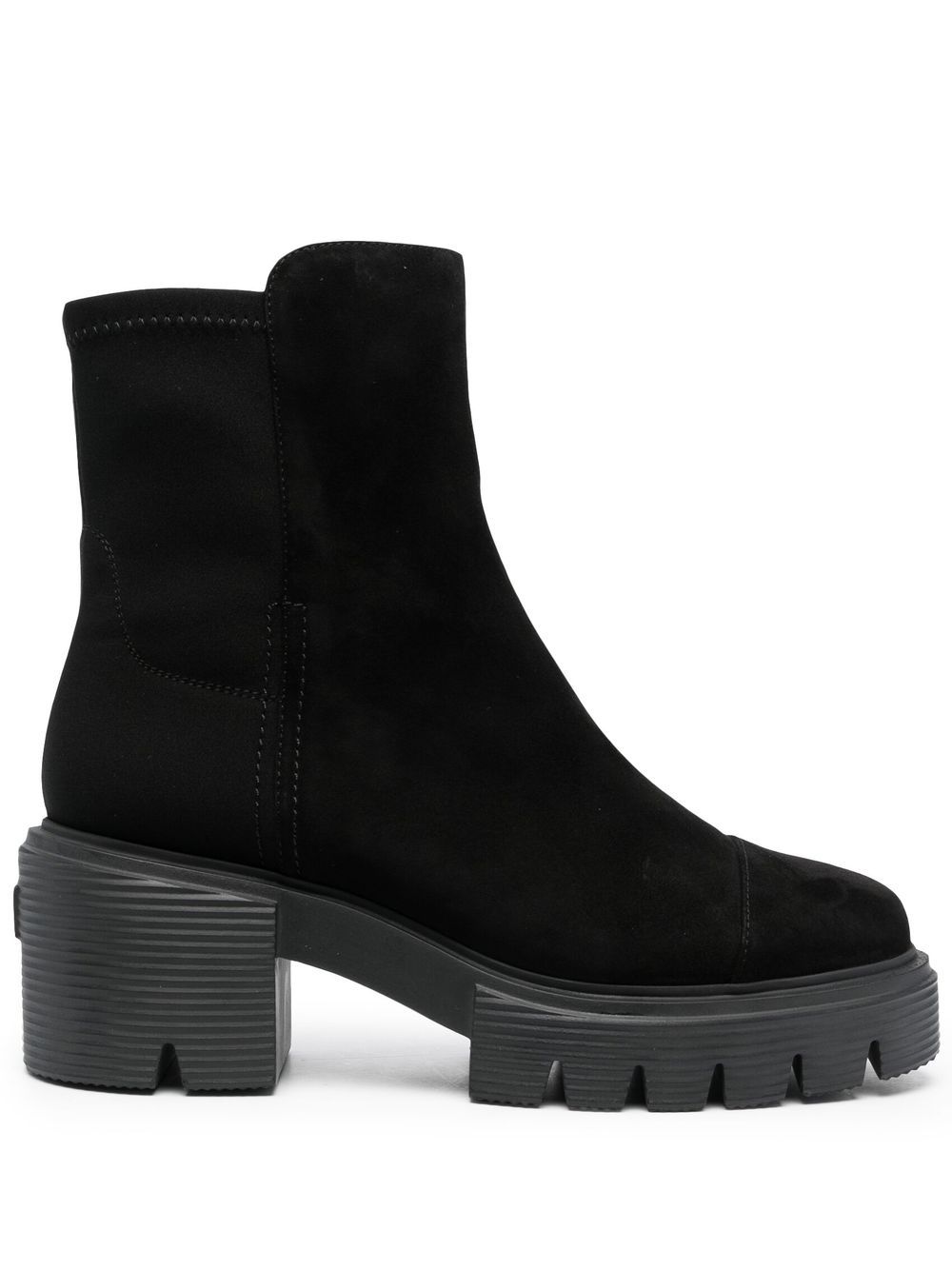 60mm chunky suede boots - Black
