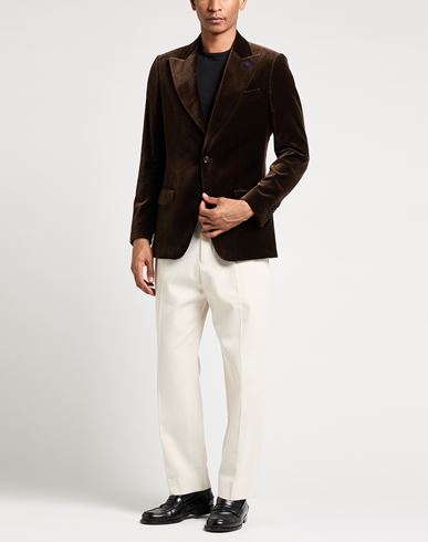Man Blazer Dark brown Size 38 Cotton, Viscose