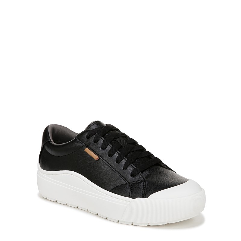 Women's Time Off Sneakers (Black/White Faux Leather)