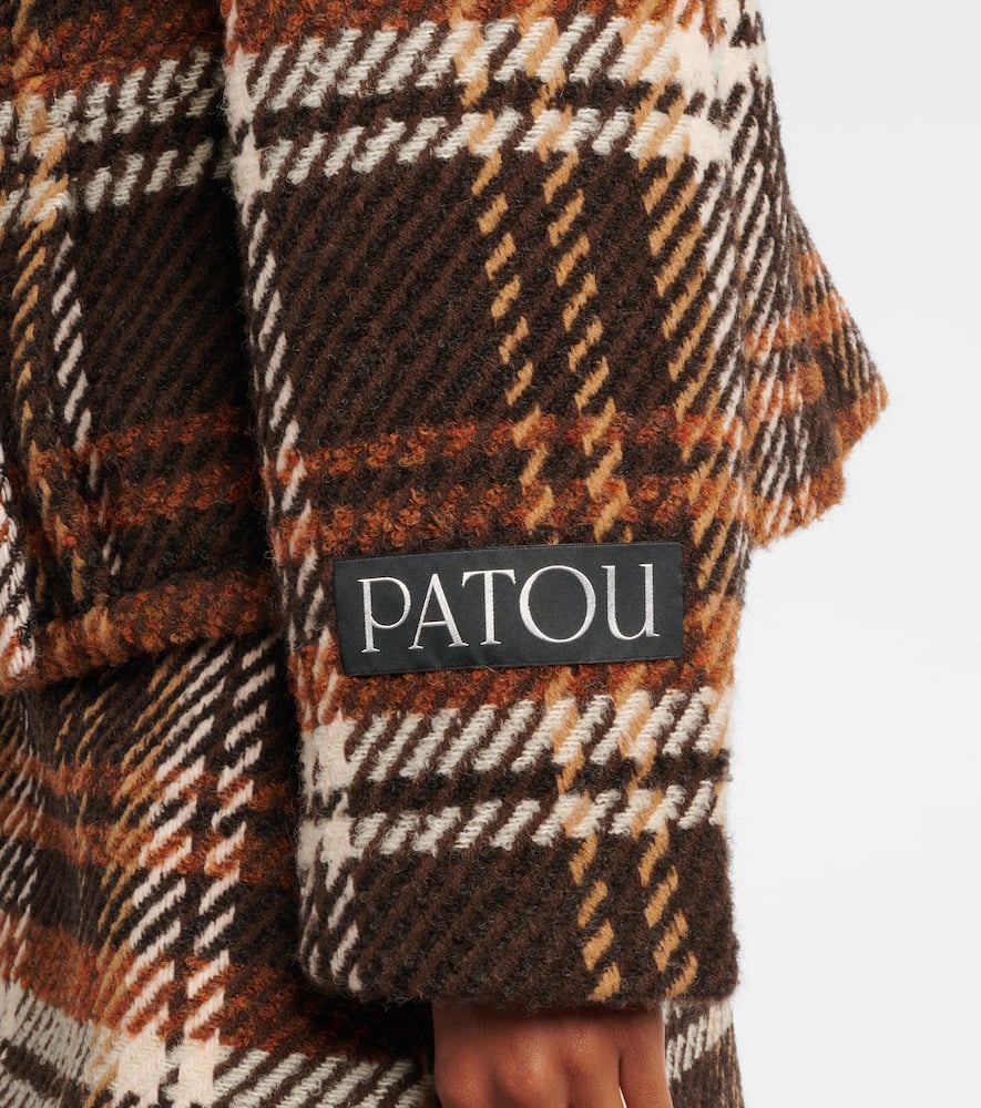 Checked double-breasted wool-blend jacket