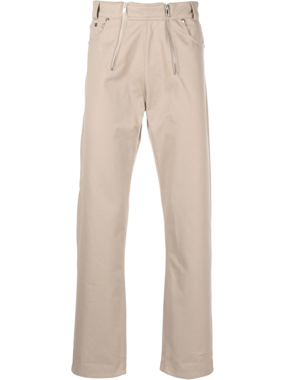 Alvan high-rise zip-detail chinos - Neutrals