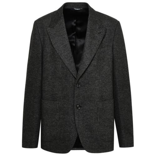 Check-knit blazer