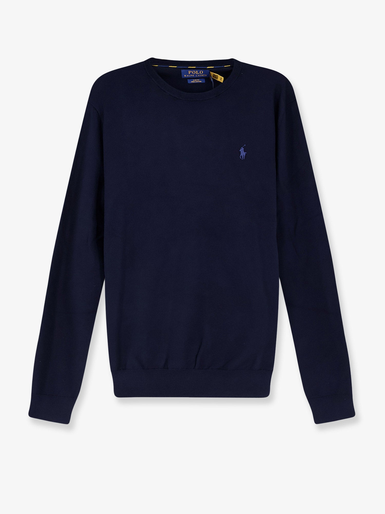 Logo-Embroidered Cotton Sweater — Navy
