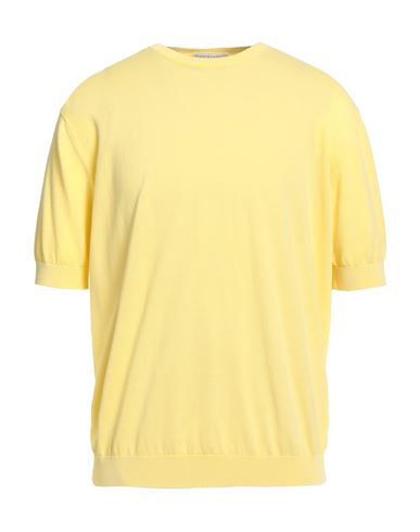 Man Sweater Yellow Size 46 Cotton