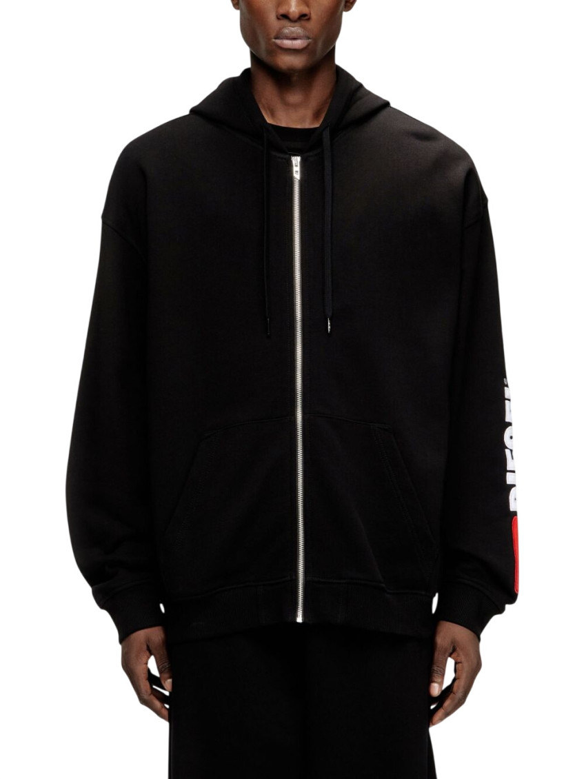 Hoodie with logo patch embroidery - Sweaters - Man -