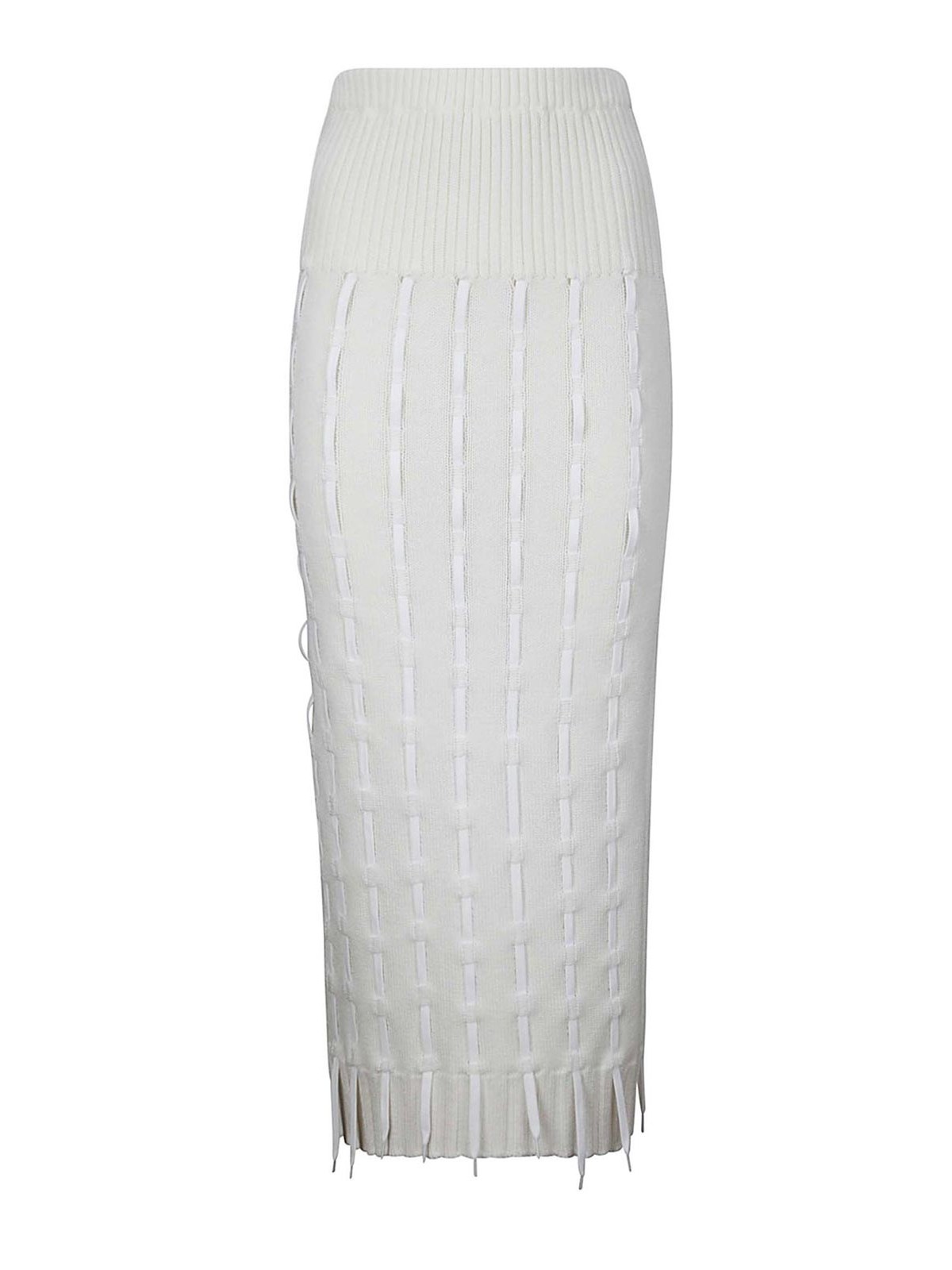 Laces Basted Knit Skirt