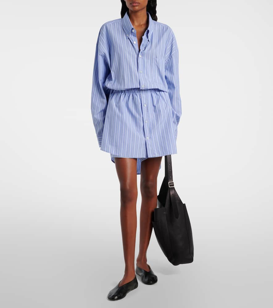 Striped cotton poplin jumpsuit